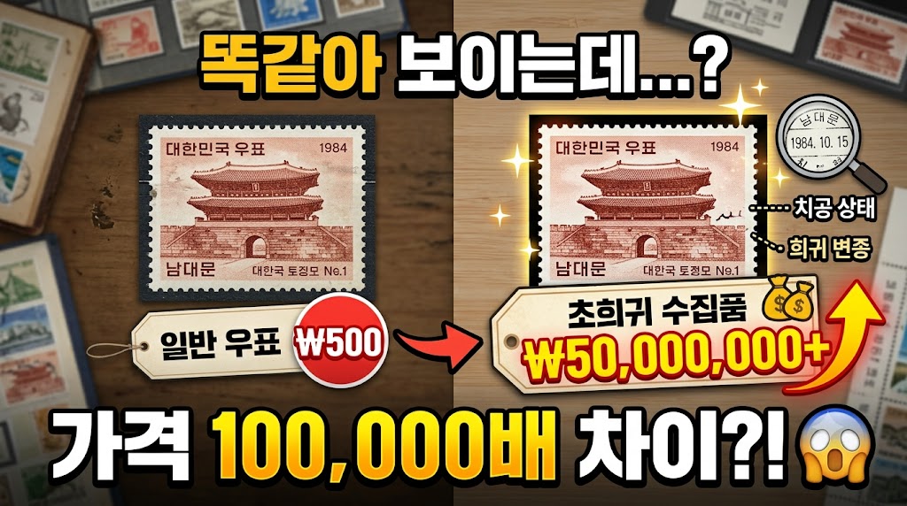 같은 우표인데 가격이 크게 차이 나는 이유