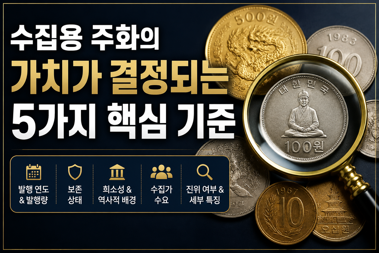 수집용 주화 가치의 5가지 기준
