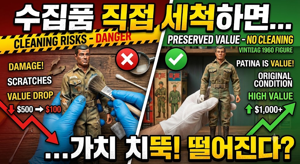 수집품을 직접 세척하면 가치가 떨어질 수 있는 이유